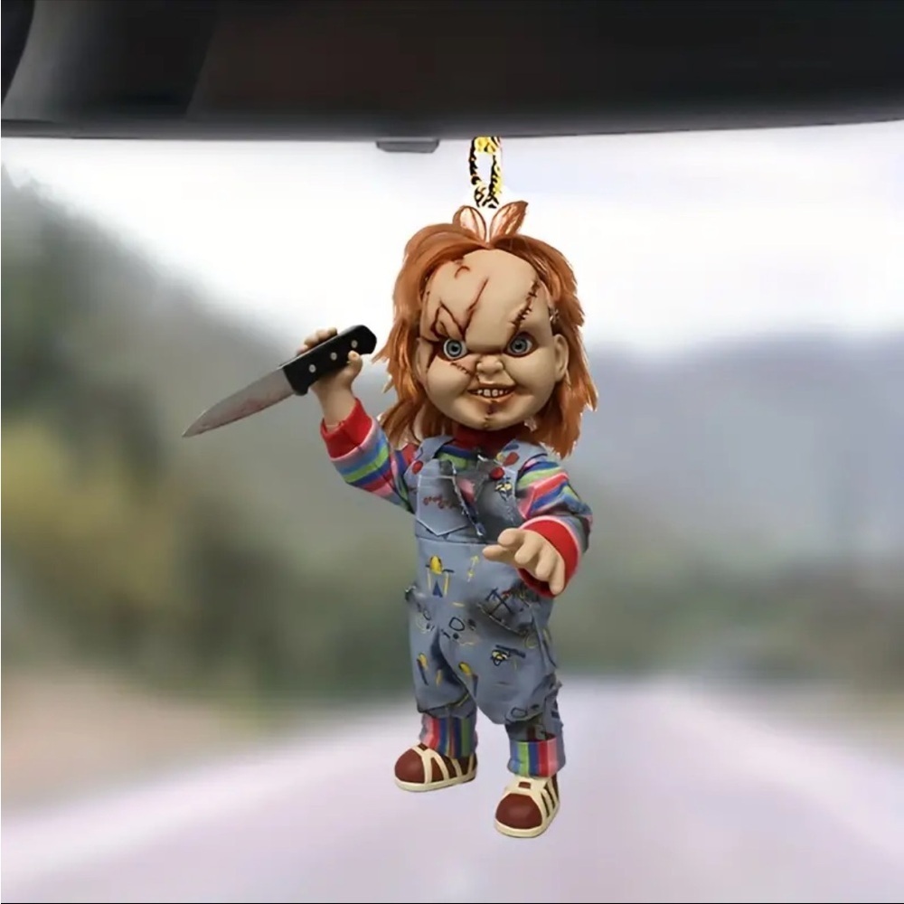 ❤️Chucky Childs Play Doll Acrylic Pendant - Stylish Car Charm & Festive Ornament